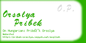 orsolya pribek business card